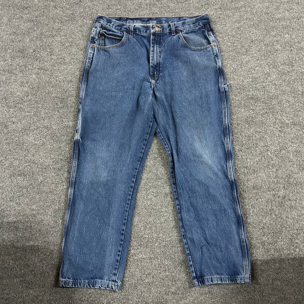 Red Kap Carpenter Jeans Mens Size 38x36 Blue Denim Relaxed Fit Workwear Utility